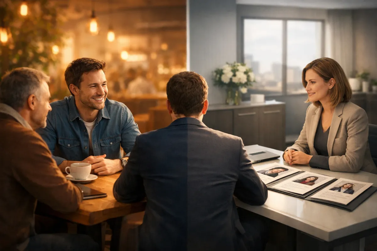 Man considering his options for dating support