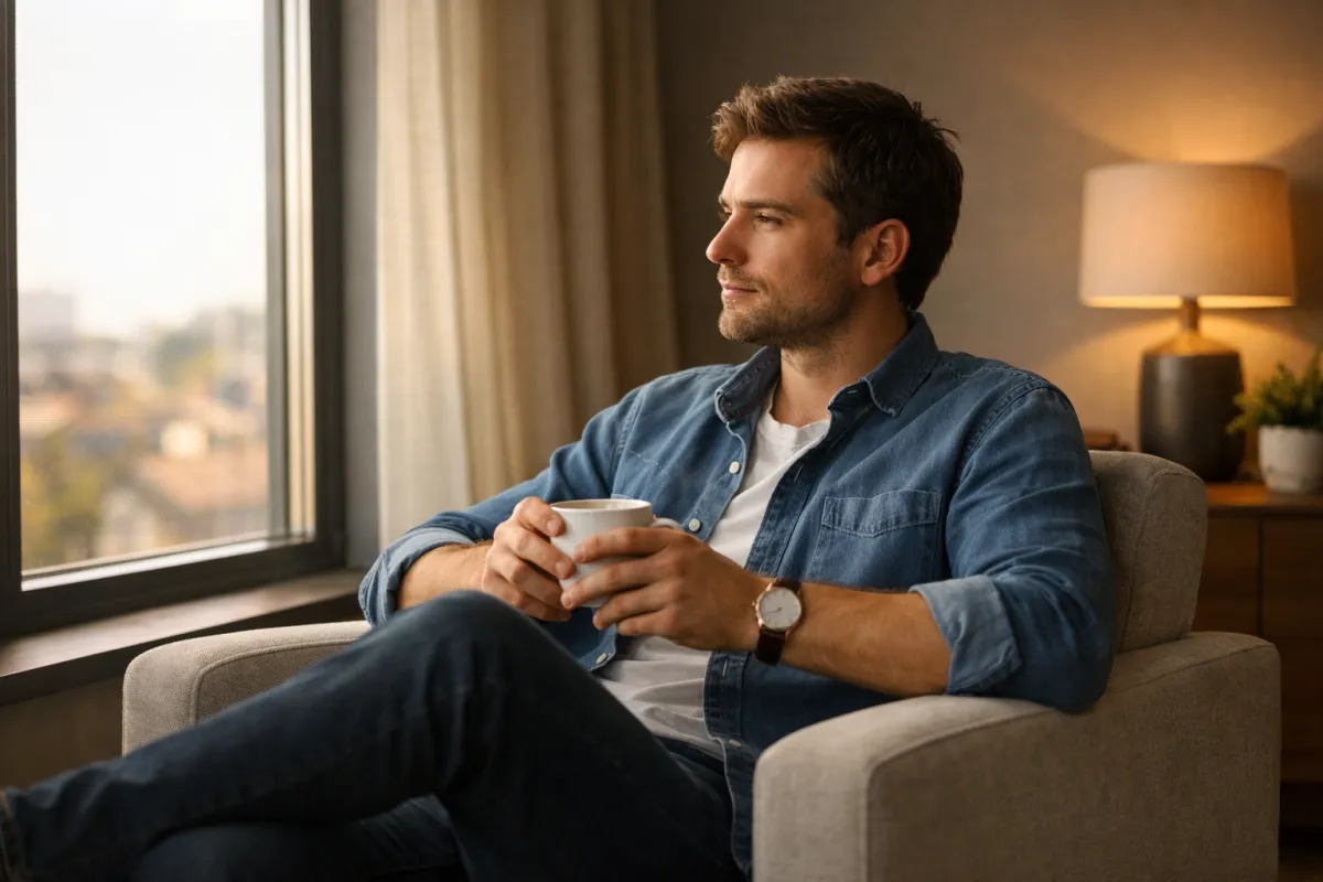 Man reflecting on whether to invest in dating coaching